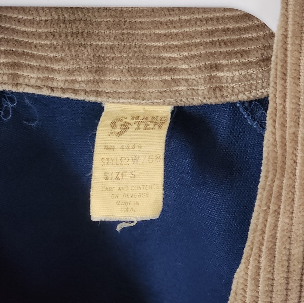 Vintage Hang Ten Work Barn Jacket Corduroy Collar Blue Chore (S) - Picture 6 of 8
